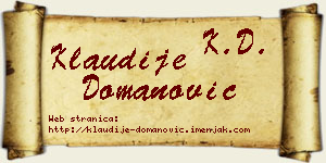 Klaudije Domanović vizit kartica